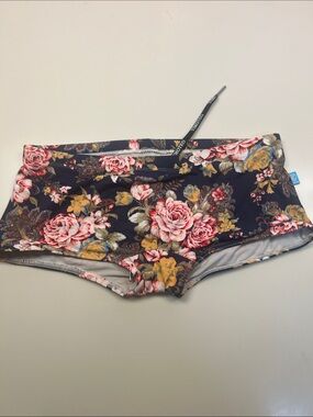 Men's Navy Floral Swim briefs with floral Print